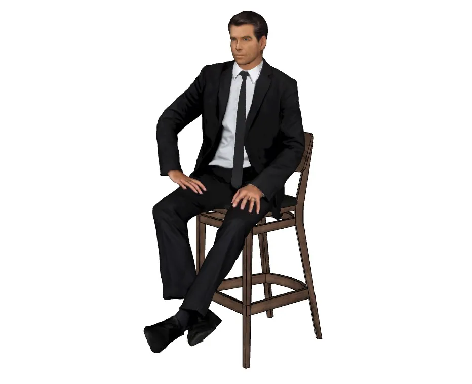 坐姿商务男士人物SU模型 SU模型免费下载_sketchup模型