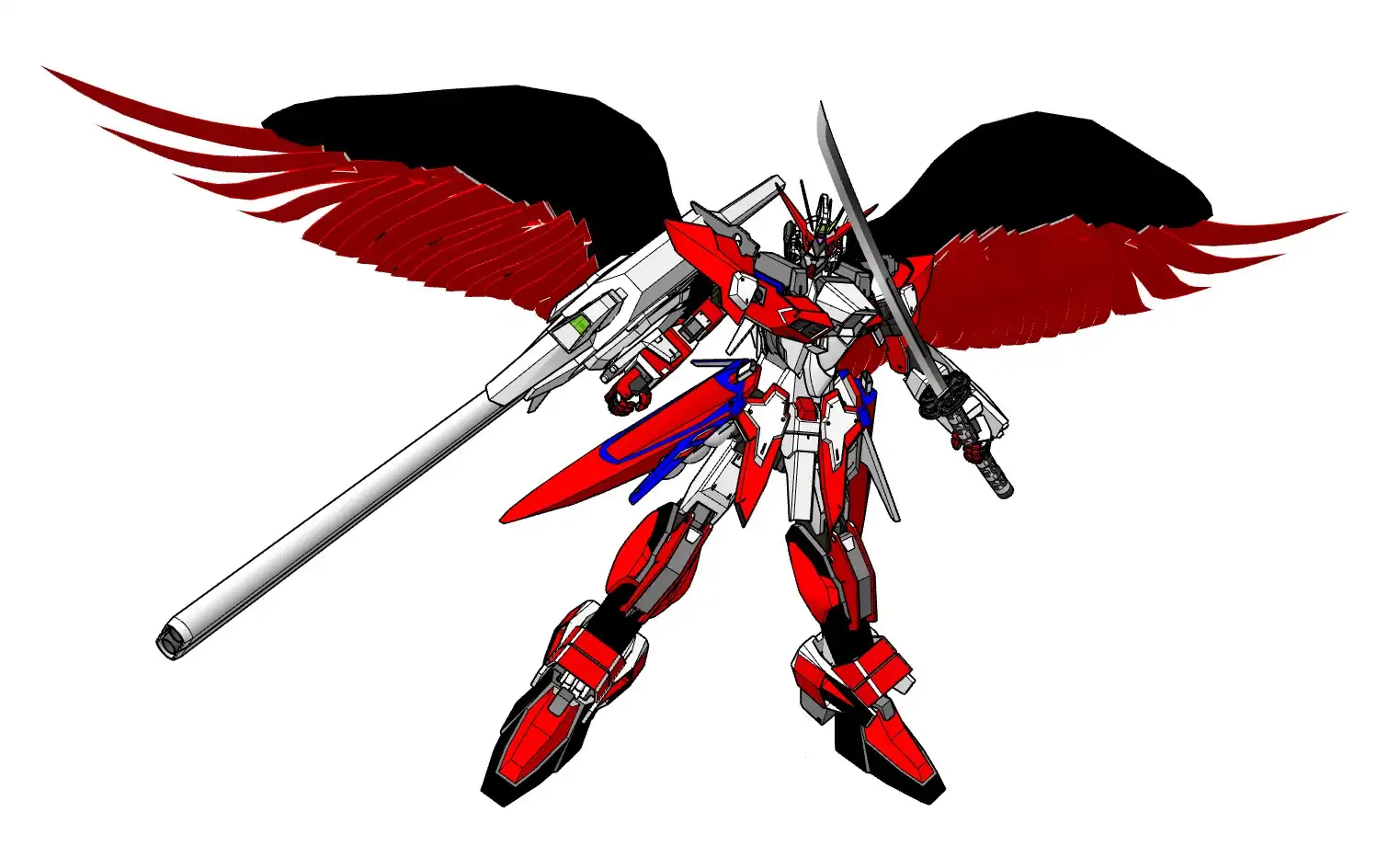 红翼敢达机甲战士SU模型 SU模型免费下载_sketchup模型