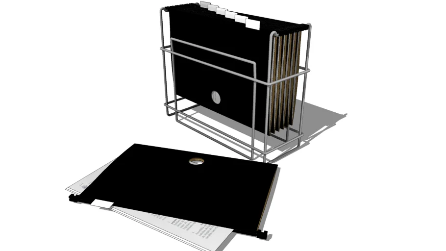 挂式文件架收纳袋SU模型 SU模型免费下载_sketchup模型