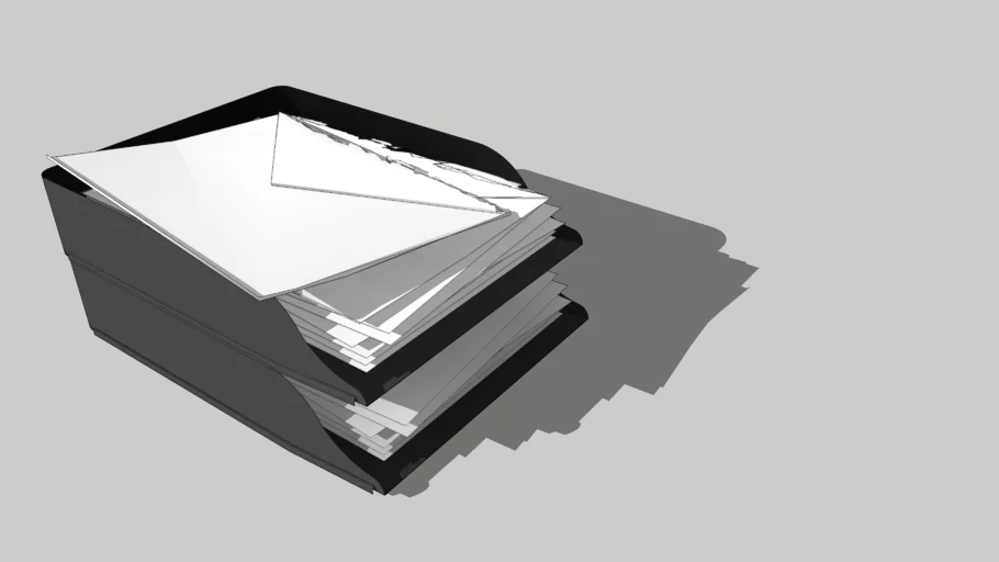 双层文件盘A4纸张打印纸SU模型 SU模型免费下载_sketchup模型