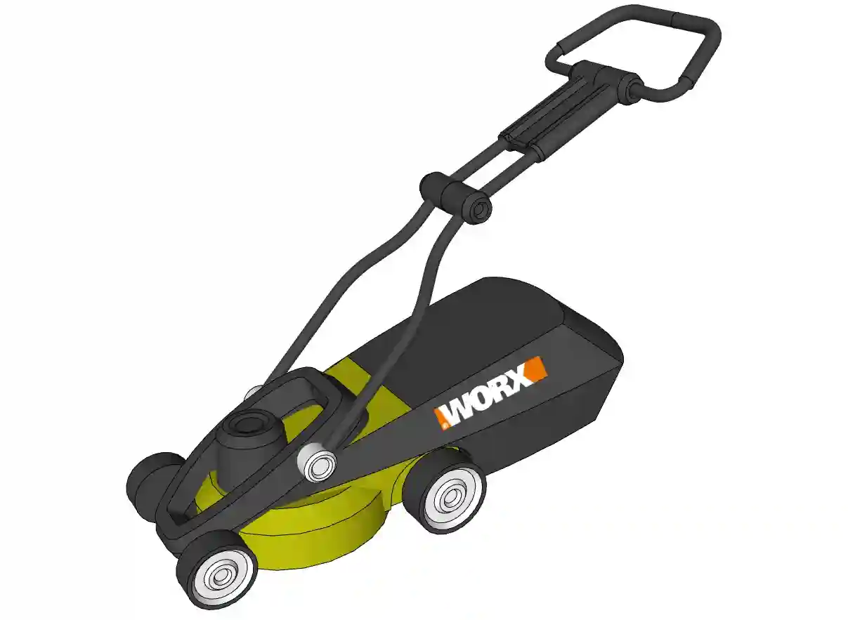 电动手推式割草机(除草机)SU模型 SU模型免费下载_sketchup模型