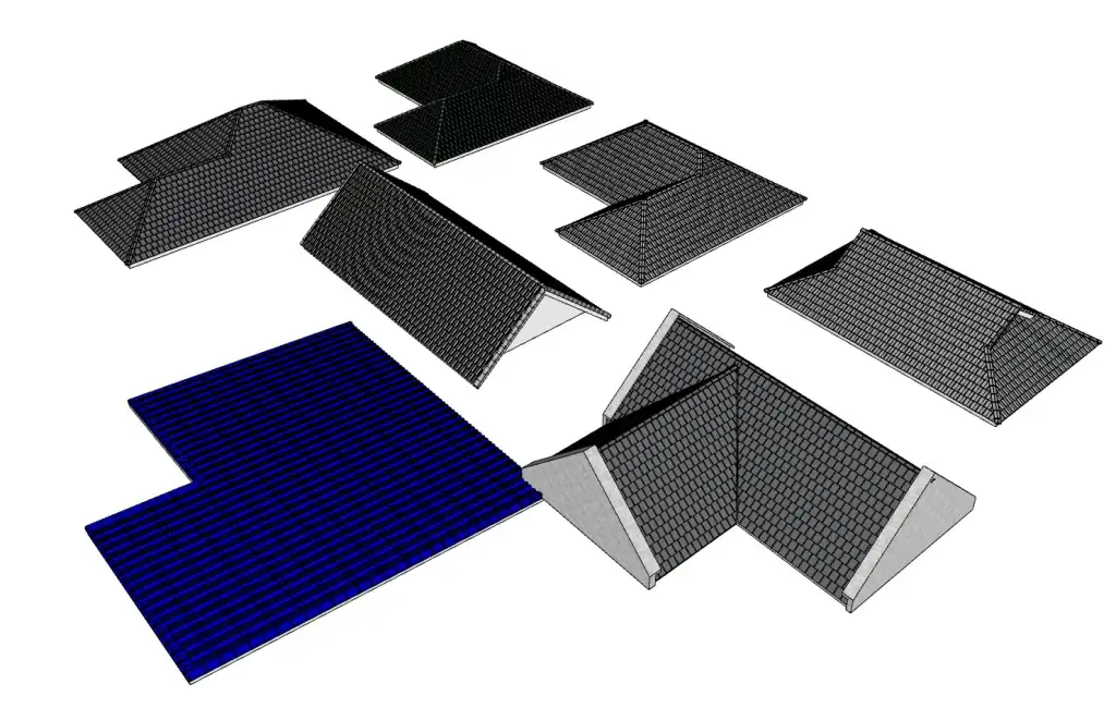 欧式别墅坡屋顶（房顶）SU模型 SU模型免费下载_sketchup模型