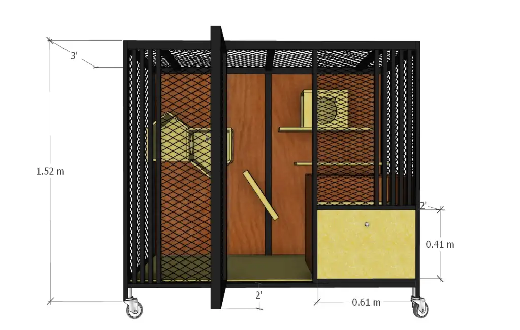 移动实木猫别墅猫笼SU模型 SU模型免费下载_sketchup模型