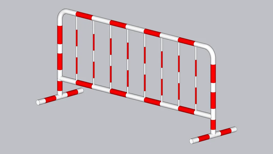 红白反光铁马护栏SU模型 SU模型免费下载_sketchup模型