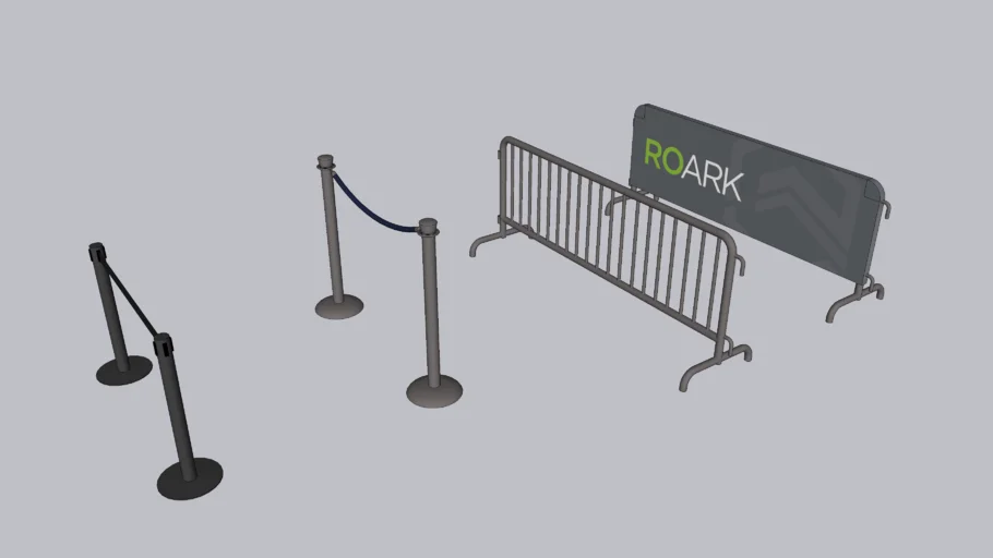 活动隔离栏与排队柱SU模型 SU模型免费下载_sketchup模型