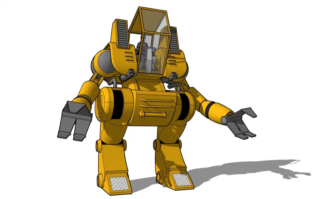 科幻工程载人机甲SU模型 SU模型免费下载_sketchup模型