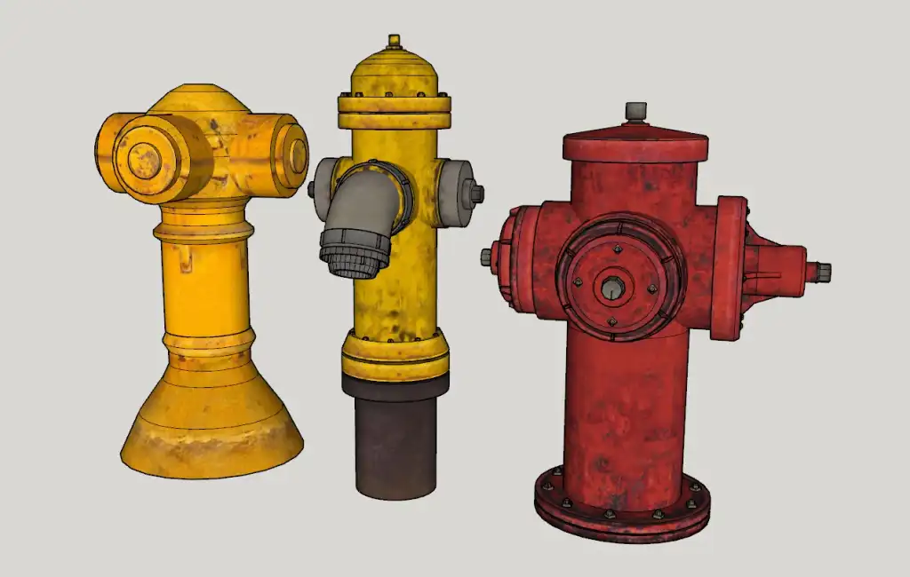 多款式消防栓SU模型 SU模型免费下载_sketchup模型