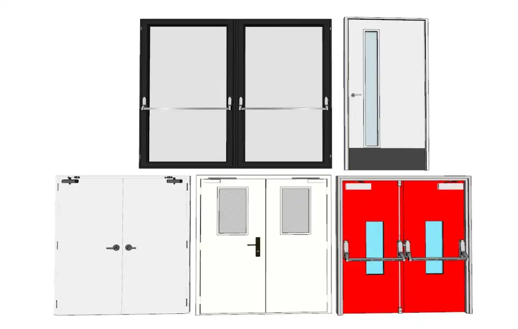 多款式消防门SU模型 SU模型免费下载_sketchup模型
