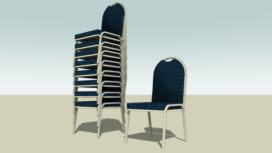 可堆叠酒店宴会椅SU模型 SU模型免费下载_sketchup模型