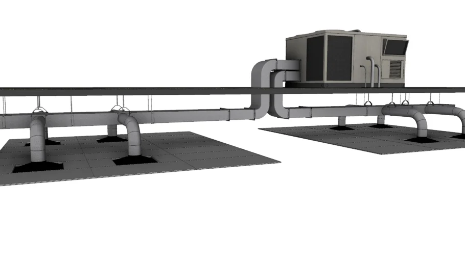 吊顶风管空调系统SU模型 SU模型免费下载_sketchup模型
