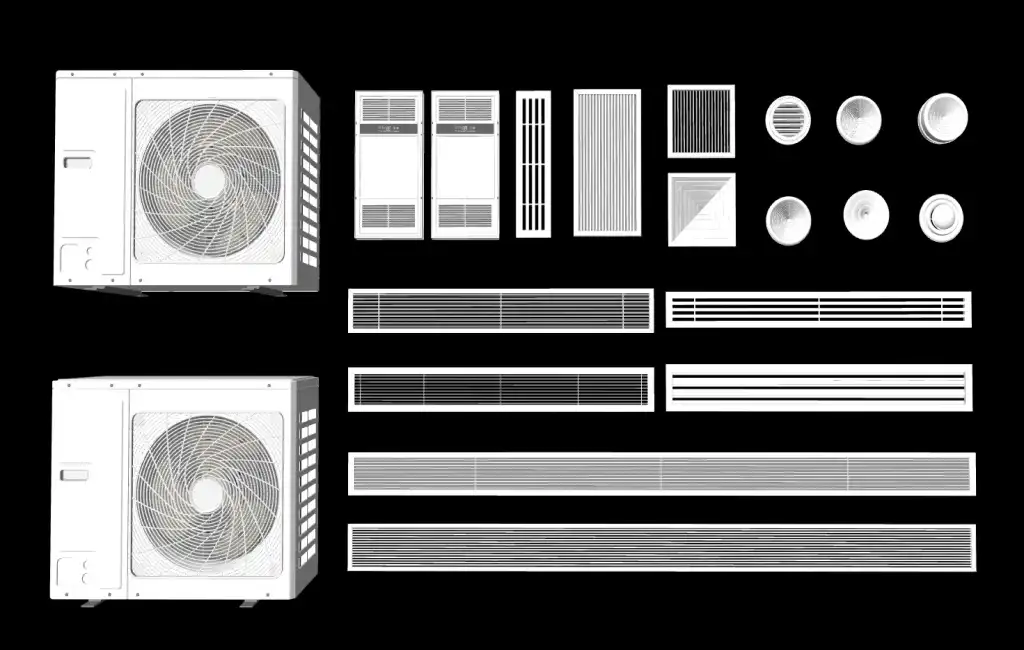 空调外机与风口组件SU模型 SU模型免费下载_sketchup模型