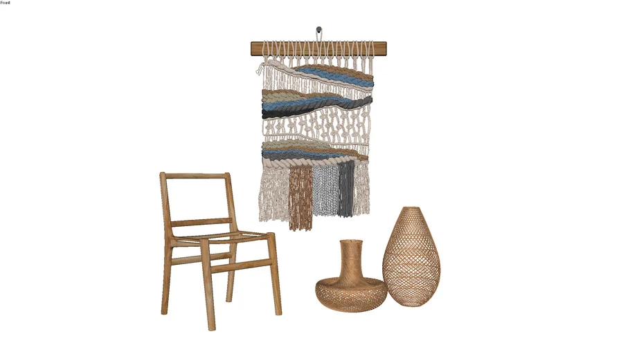 波西米亚流苏挂毯SU模型 SU模型免费下载_sketchup模型