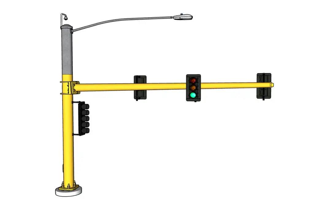 综合杆路灯信号灯SU模型 SU模型免费下载_sketchup模型