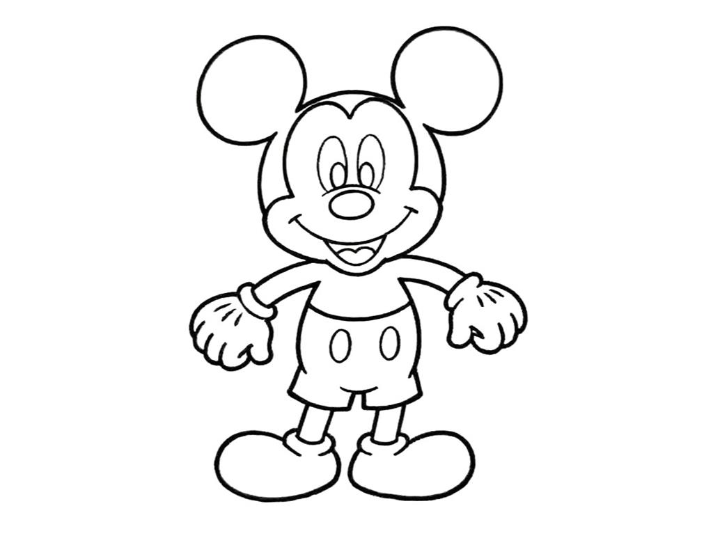 简笔画:卡通米老鼠线稿图