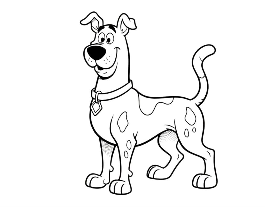 简笔画:史酷比Scooby-Doo线稿图