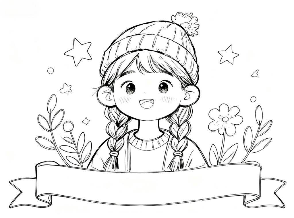 简笔画:卡通人物可爱图片线稿图