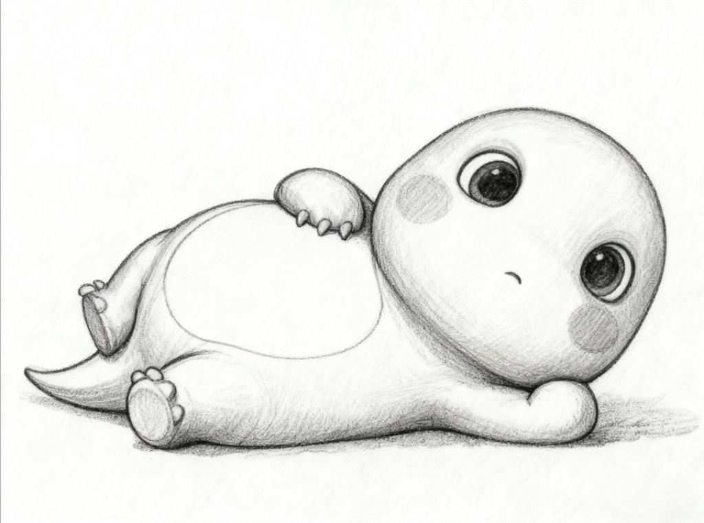 简笔画:奶龙图片简笔画线稿图