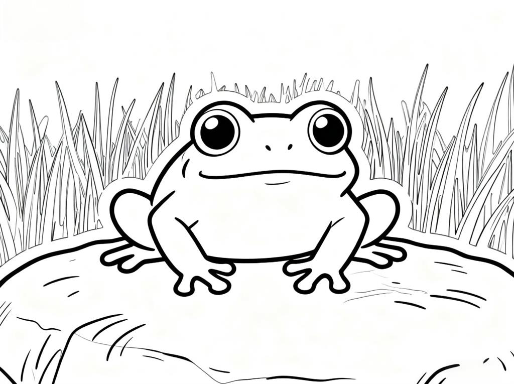 简笔画:青蛙简笔画图片线稿图