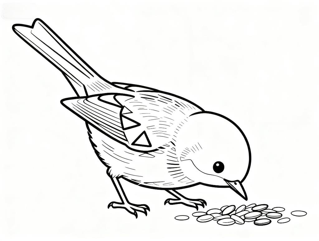 简笔画: 小鸟简笔画图片线稿图