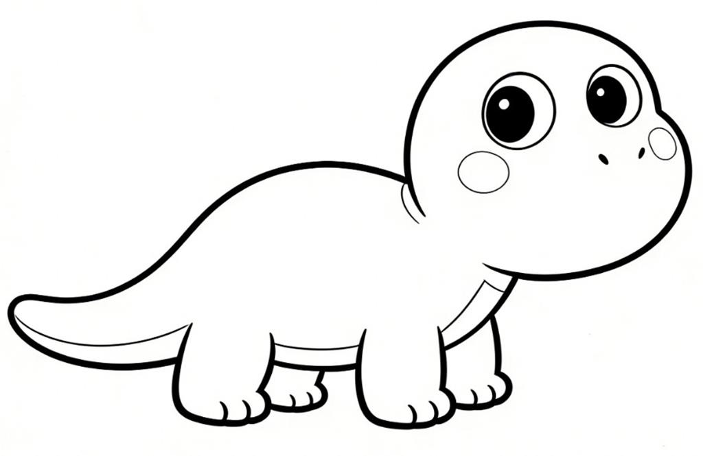 简笔画:卡通小恐龙线稿图