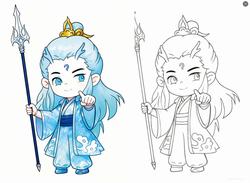 简笔画：Q版《哪吒之魔童降世》敖丙形象赏析