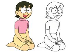 简笔画：野比大雄的妈妈-野比玉子