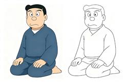 简笔画：野比大雄的爸爸-野比伸助