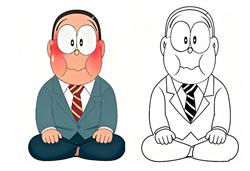 简笔画：野比大雄的叔叔-片冈玉夫
