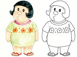 简笔画：胖虎的妹妹胖妞