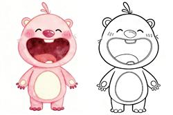 简笔画:开心大笑的露比