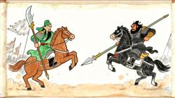 简笔画:张飞因误以为关羽投降曹操（兄弟对战）