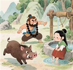 简笔画:鲁智深大闹野猪林救人