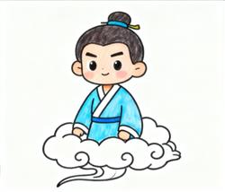 简笔画:入青云古代人物