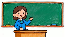 简笔画:卡通老师人物黑板背景
