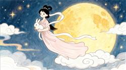 简笔画:嫦娥奔月绘画