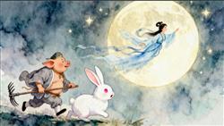 简笔画:嫦娥奔月,猪八戒追赶篇