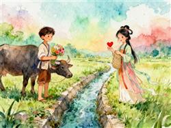 简笔画:牛郎织女的神话故事