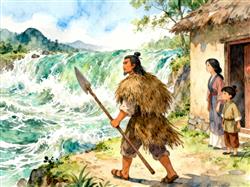 简笔画: 大禹治水：大禹为了治理洪水，三过家门而不入。