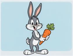 简笔画:卡通兔子拿着胡萝卜