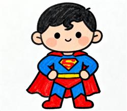 简笔画:我的超人爸爸