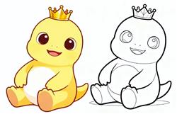 简笔画:王冠奶龙图片