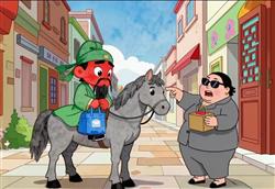 简笔画:关羽关云长送外卖