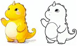 简笔画:画奶龙涂色