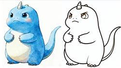 简笔画:简笔画奶龙