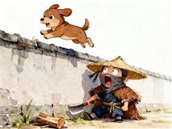 简笔画:狗急跳墙成语故事