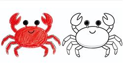 简笔画:可爱卡通螃蟹简笔画图片