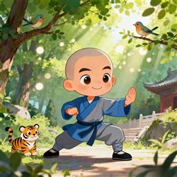 水彩画:养虎为患简笔画图片