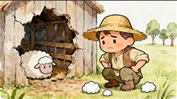 水彩画:故事亡羊补牢