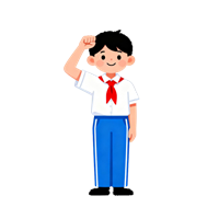 矢量图:少先队员敬礼矢量图
