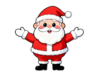 矢量图:卡通圣诞老人Q萌人物PNG透明图